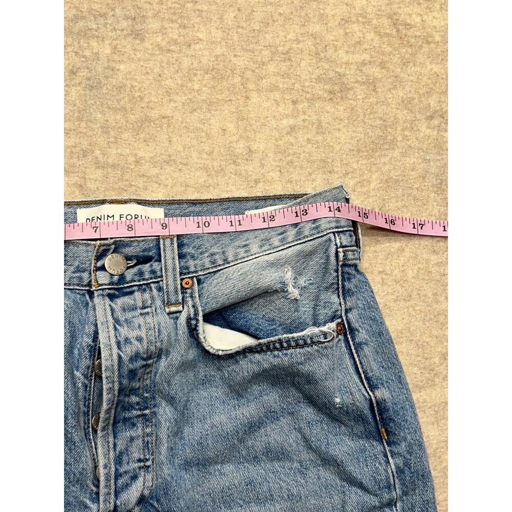 Denim Forum Joni High Rise Loose Distressed Denim Jeans Ripped Button Fly 26 - Picture 10 of 12